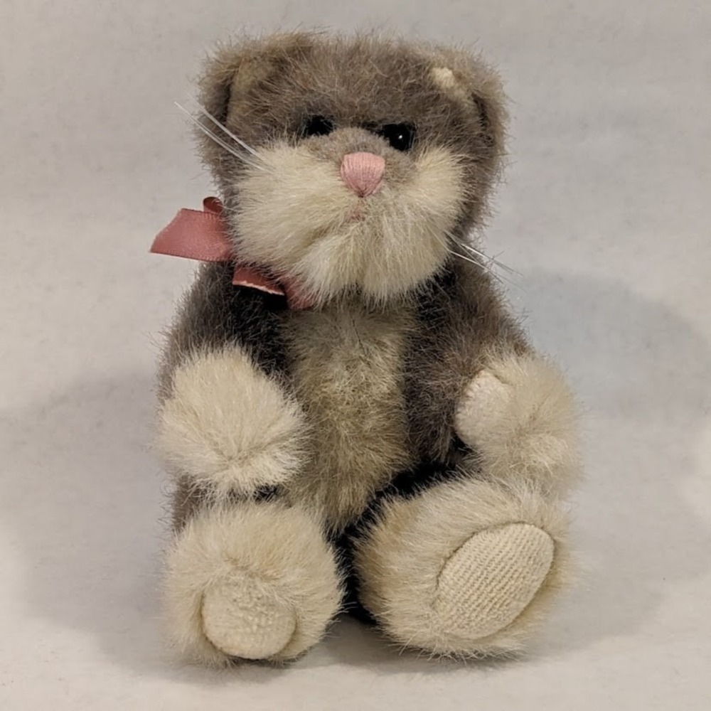 Boyds Collection Archive Series Plush Cat Grey Cream Jointed 6 inch Vintage TBC